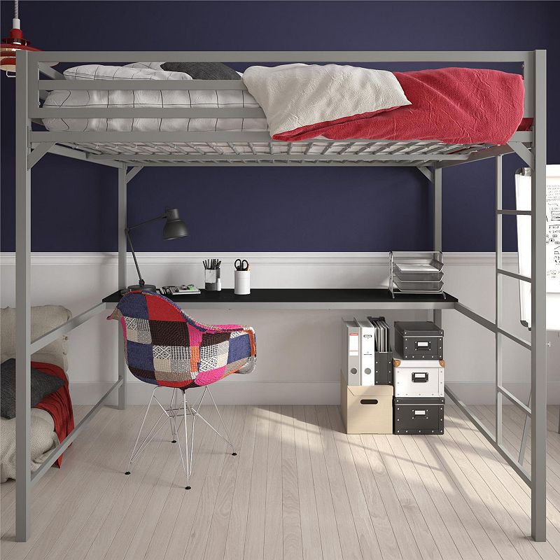 Atwater Living Mason Metal Loft Bed with Desk