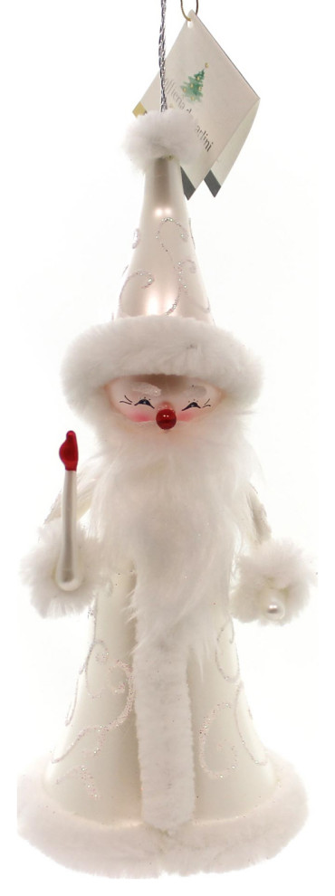 De Carlini SANTA WITH CANDLE Glass Christmas Ornament Italy   Christmas Ornaments   by Story Book Kids Inc  Houzz