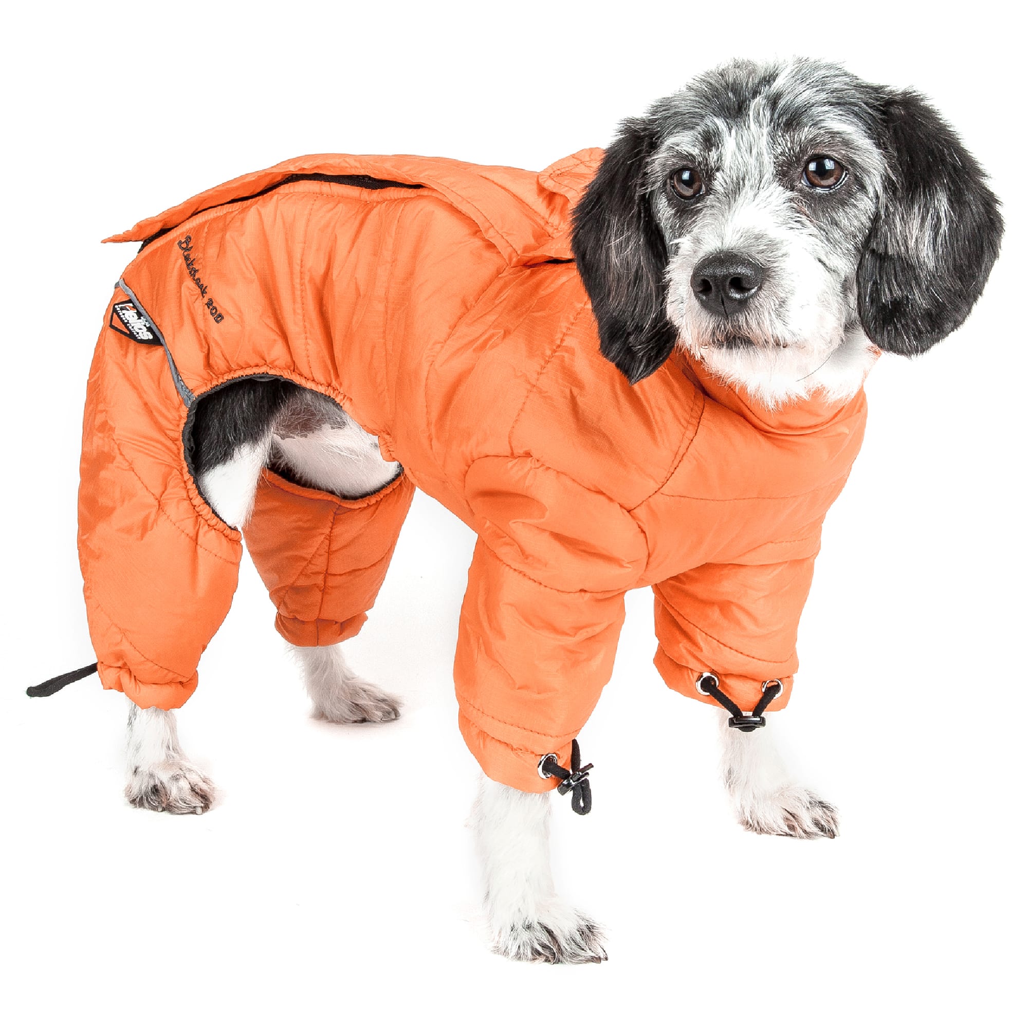 Dog Helios Orange Thunder-Crackle Full-Body Waded-Plush Adjustable and 3M Reflective Dog Jacket， X-Small