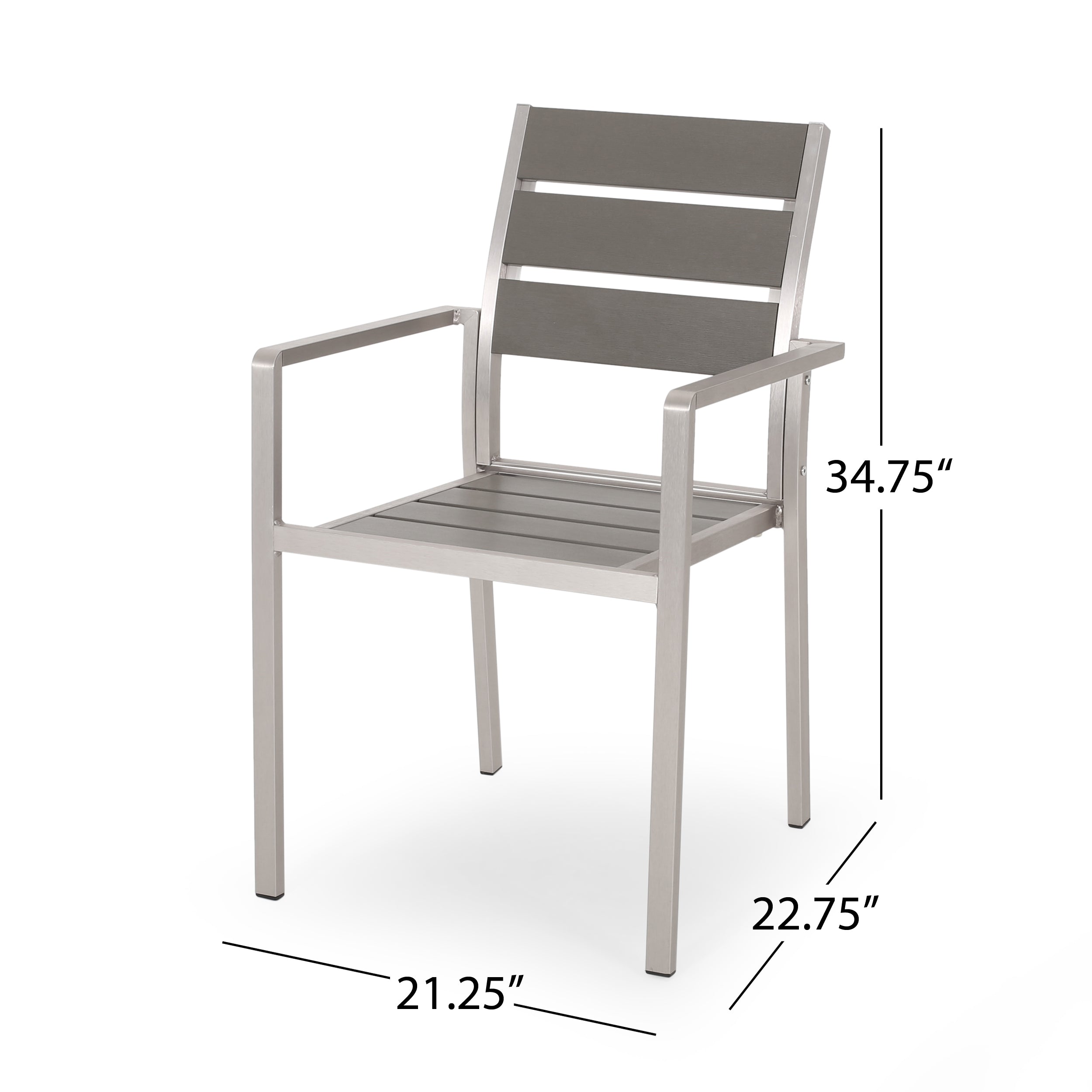 Cherie Outdoor Modern Aluminum 6 Seater Dining Set with Dining Bench