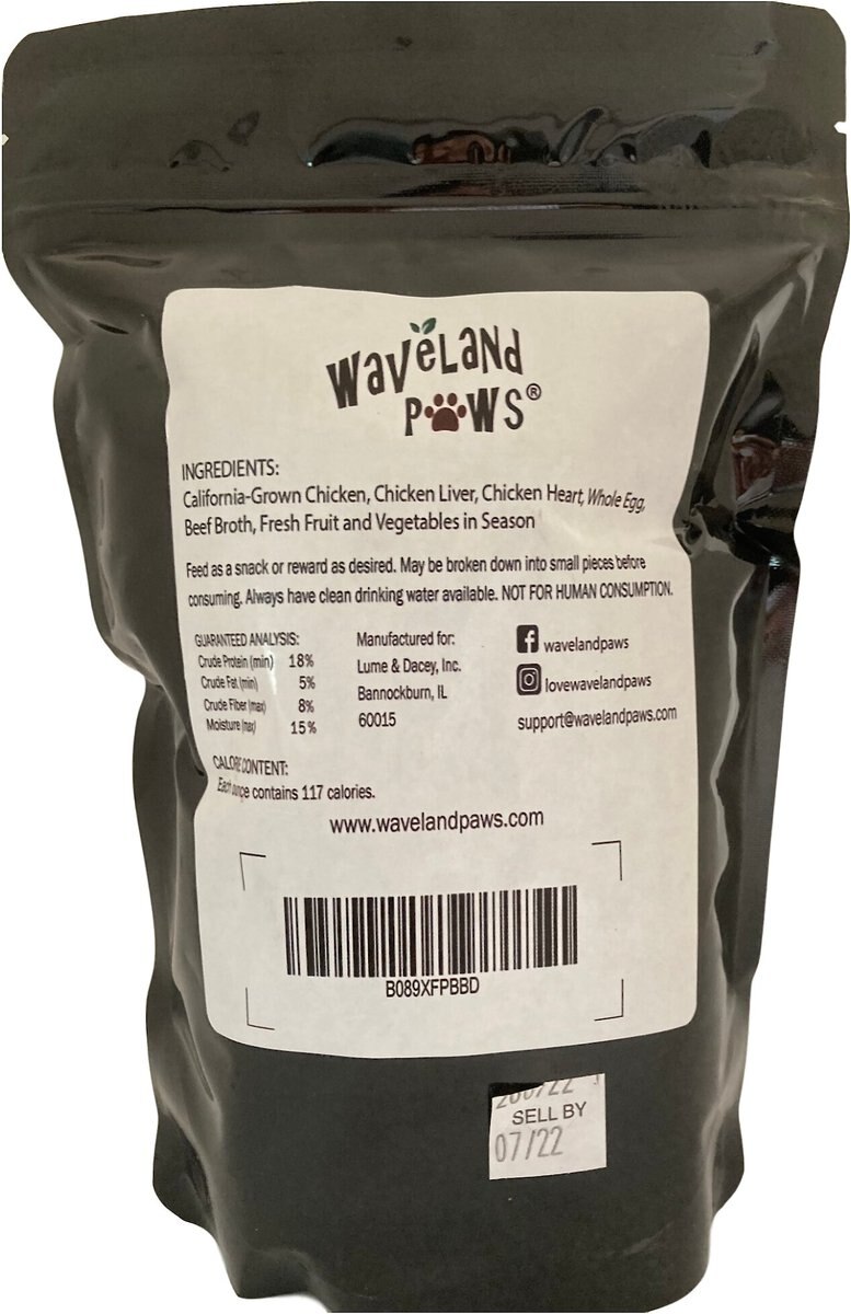 Waveland Paws Crunchy Strips Chicken Dog Treats， 6-oz bag