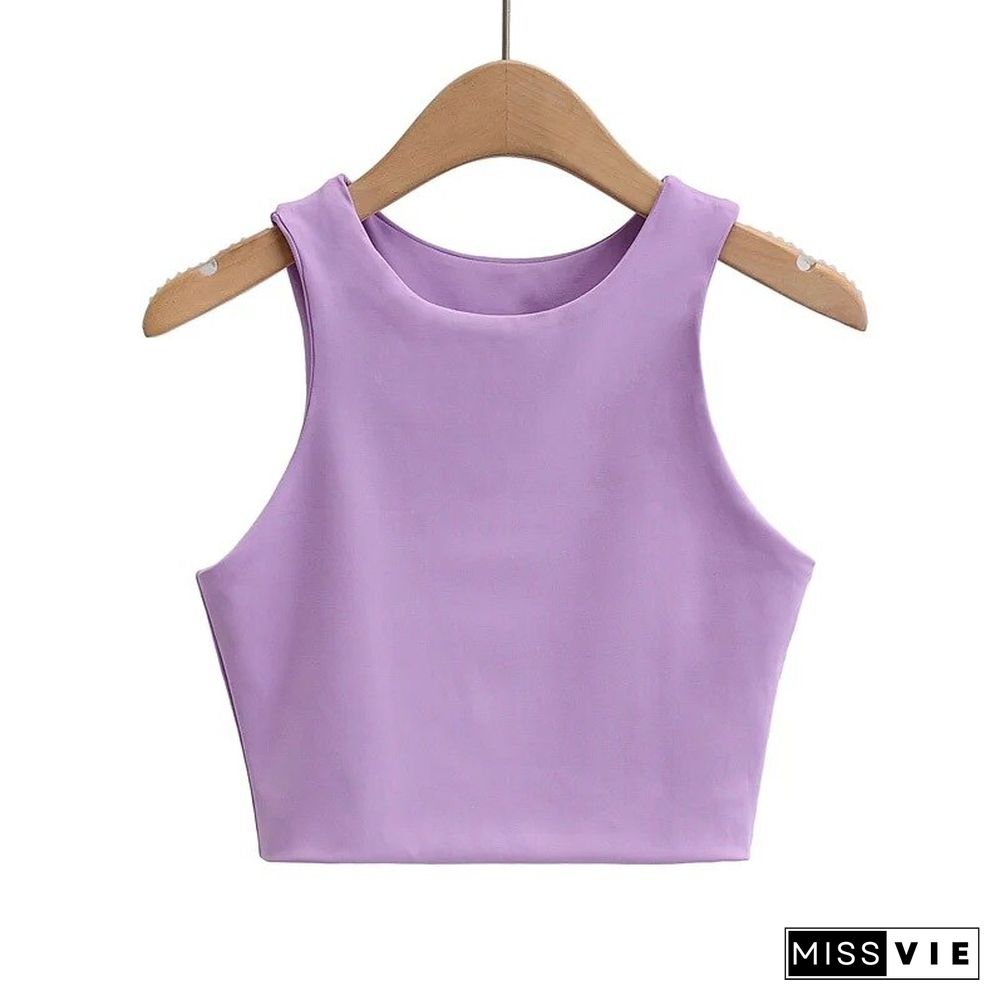 Summer Fashion Women Sexy Slim Tops O-neck Sleeveless Double Nylon Ladies Good Quality Tank Tops 6 Colors