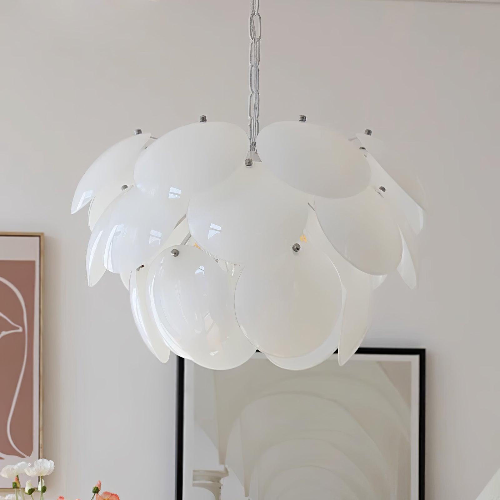 Luminous Petal Glass Chandelier