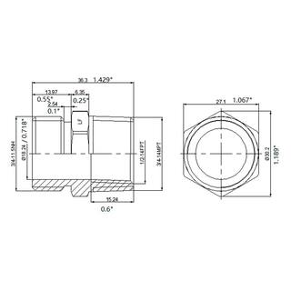 Everbilt 34 in. MHT x 34 MIP or 12 in. FIP Brass Multi Adapter Fitting 801709