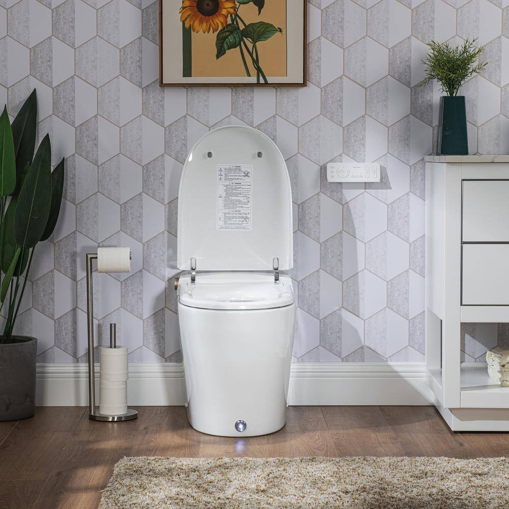 Casta Diva CD-Y070 Elongated Tankless Smart Bidet Toilet 1.28GPF in White CD-Y070