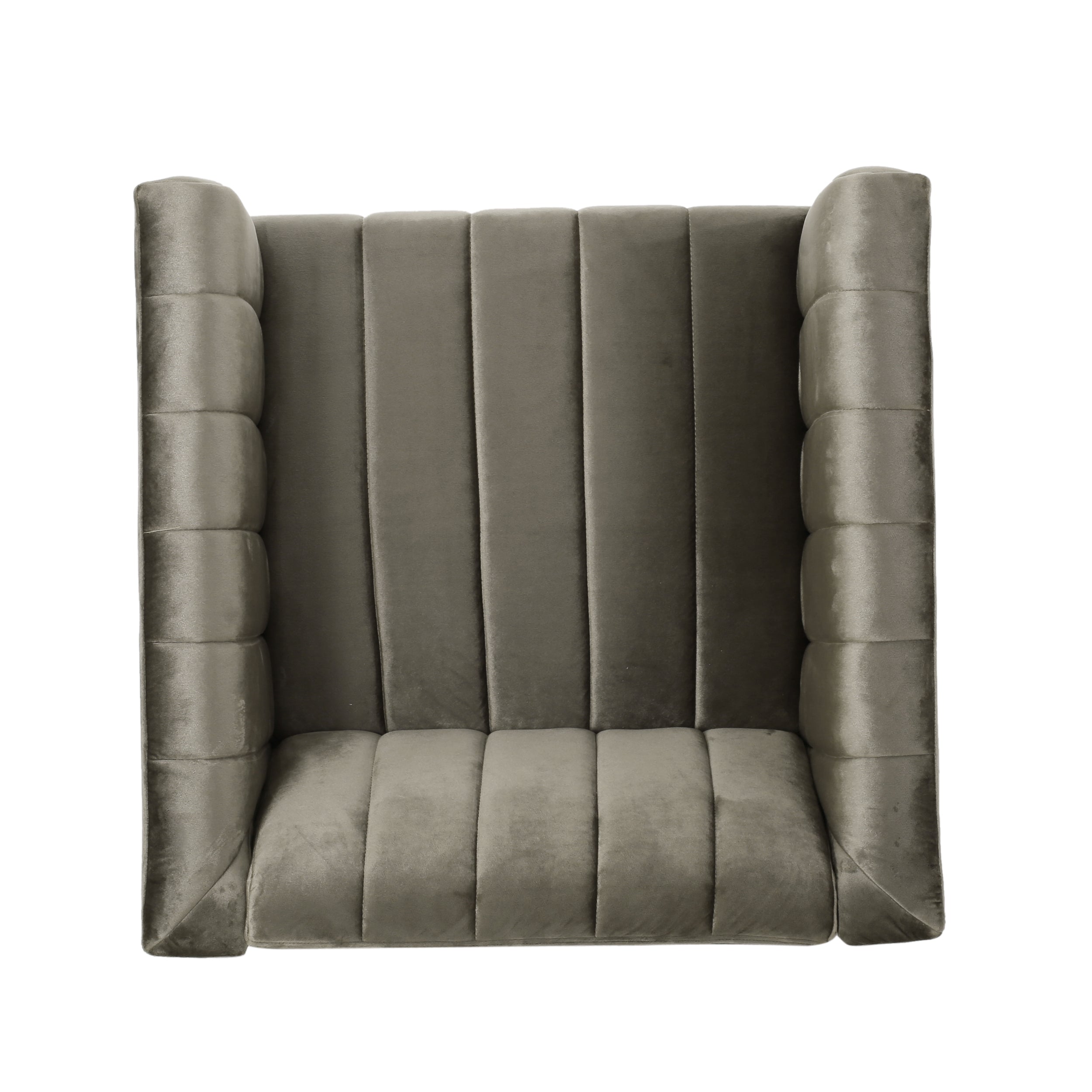 Masie Contemporary Channel Stitch Velvet Club Chair