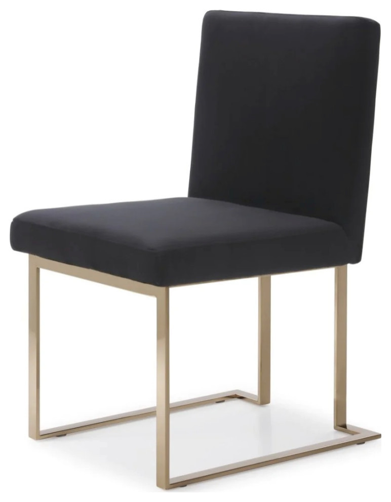 Eva Modern Black Fabric Dining Chair  Set of 2   Contemporary   Dining Chairs   by V.S.D Furniture  Houzz