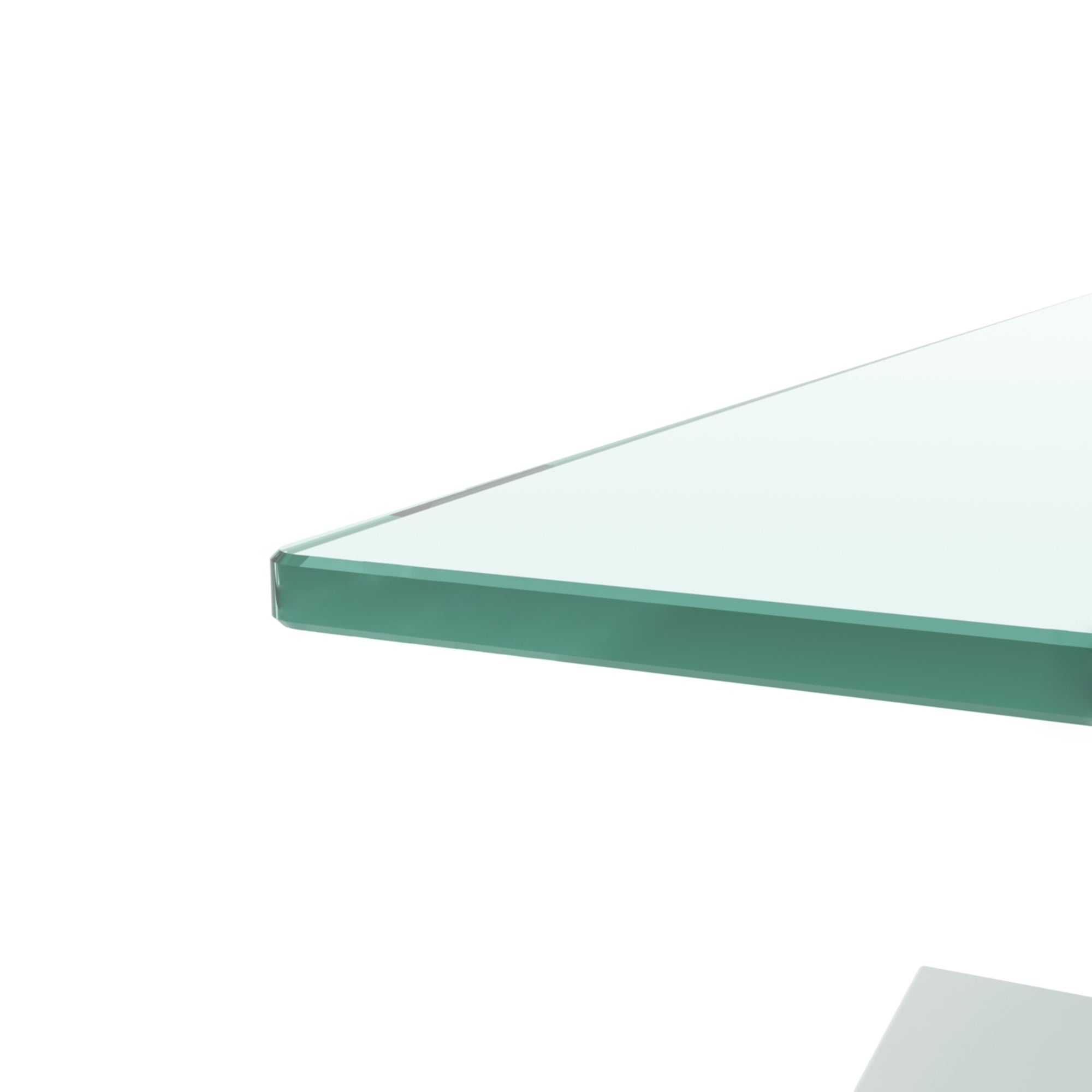 Rectangle White Glass Coffee Table, Clear Coffee Table，Modern Side Center Tables for Living Room， Living Room Furniture