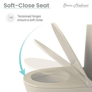 Swiss Madison St. Tropez 1-Piece 1.11.6 GPF Dual Flush Elongated Toilet in Bisque Seat Included SM-1T254BQ