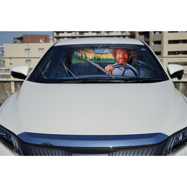 Surreal Entertainment Bob Ross Happy Trees Sunshade For Car Windshield 64 X 32 Inches