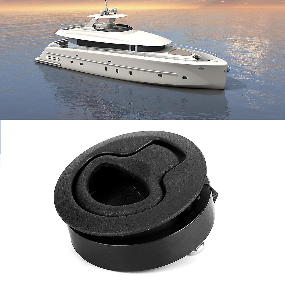 Black Round Flush Slam Latch Deck Hatch Pull Practical Boat Marine Hardware Accessory