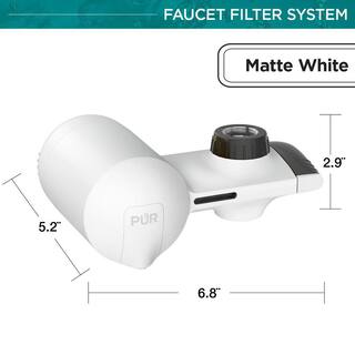 PUR Plus Horizontal Faucet Mount Water Filtration System in Matte White PFM244W