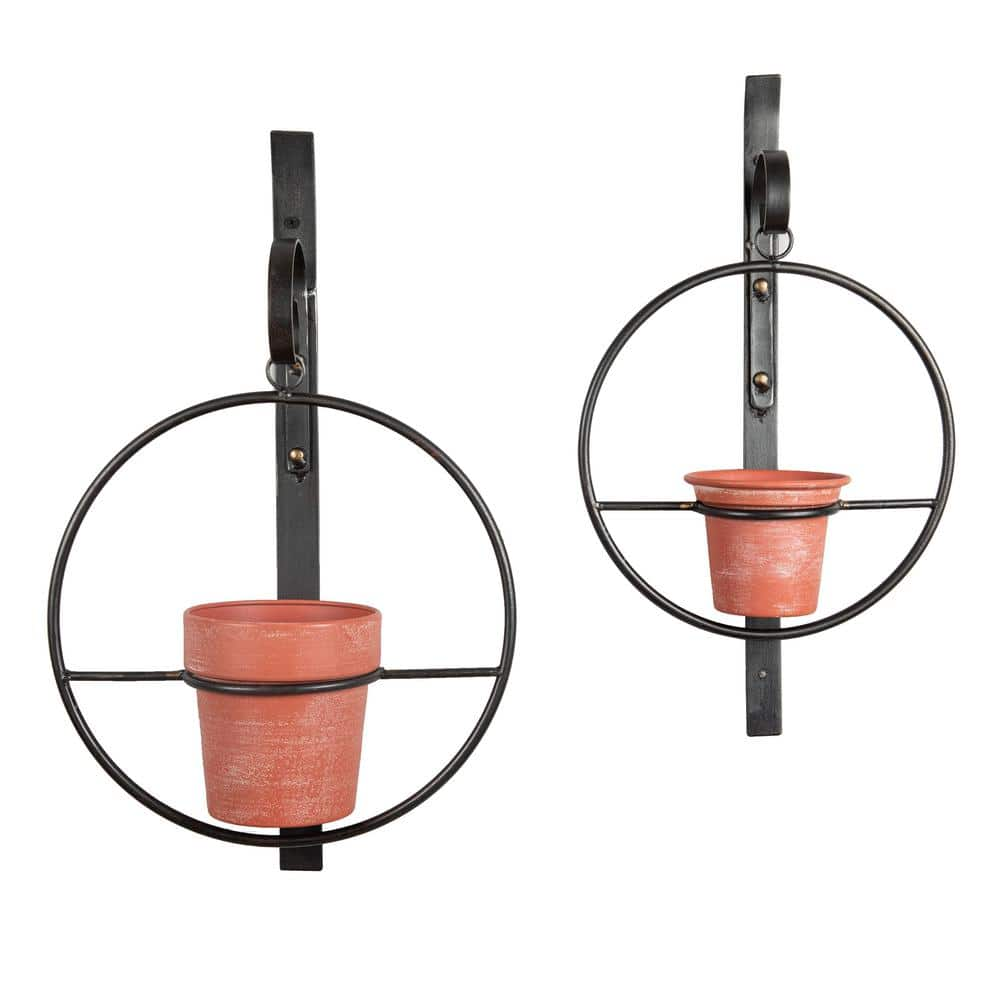 DANYA B Tivoli Metal Hanging Planter Set (2-Piece) FHB21243