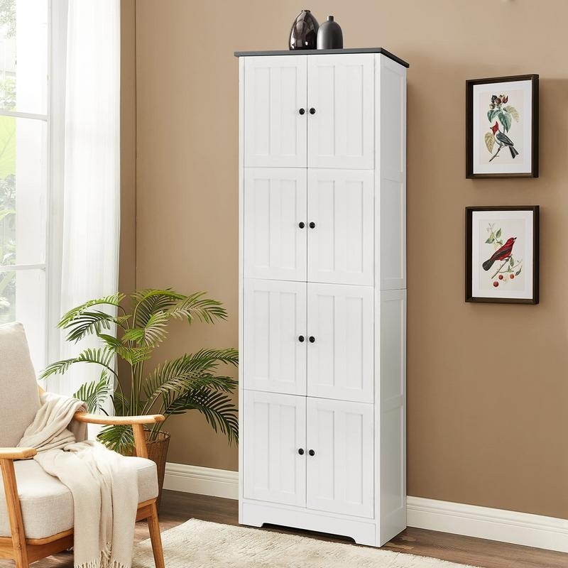 72.4'' Tall Storage Cabinet with 8 Doors and 4 Shelves