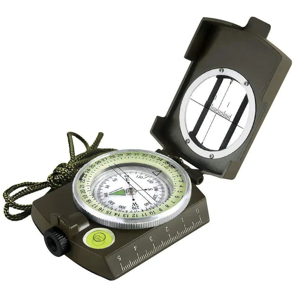 Wholesale Survival Zine oy Compass Camping Prismatic Compass Multi tools Luminous Display Compass for Hiking