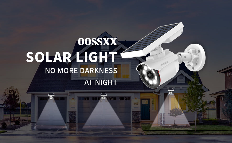 OOSSXX—Smart Flood Light and Solar Powered Light with LED 800LM， Motion Sensor，IP66 Waterproof Security Spot Light for Garden /Backyard/Pathway/Porch