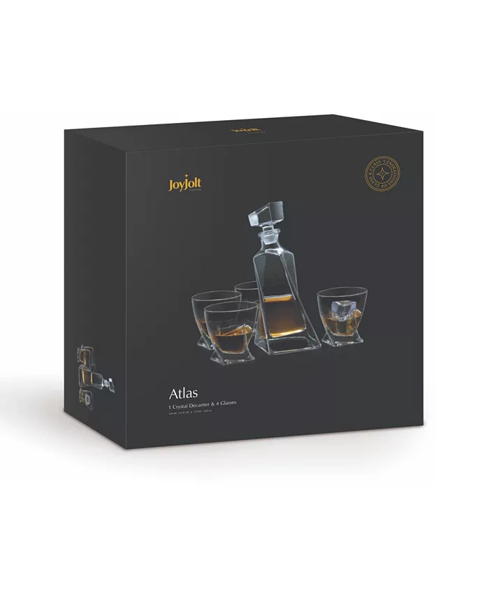 JoyJolt Atlas Whiskey Decanter Set of 5