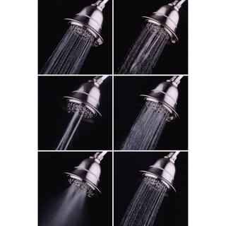 Hotel Spa 6-Spray 5 in. Single Wall Mount Fixed Rain Shower Head in Brushed Nickel 21152