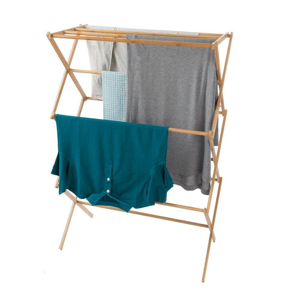 Lavish Home 14.25 in. x 27.5 in. Bamboo Wooden Garment Rack HW0500008