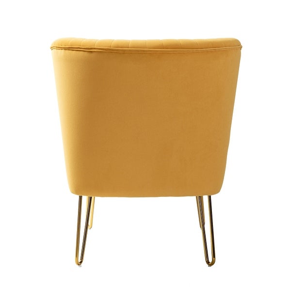 Barto Modern Velvet Tufted Side Chair with Golden Legs by HULALA HOME