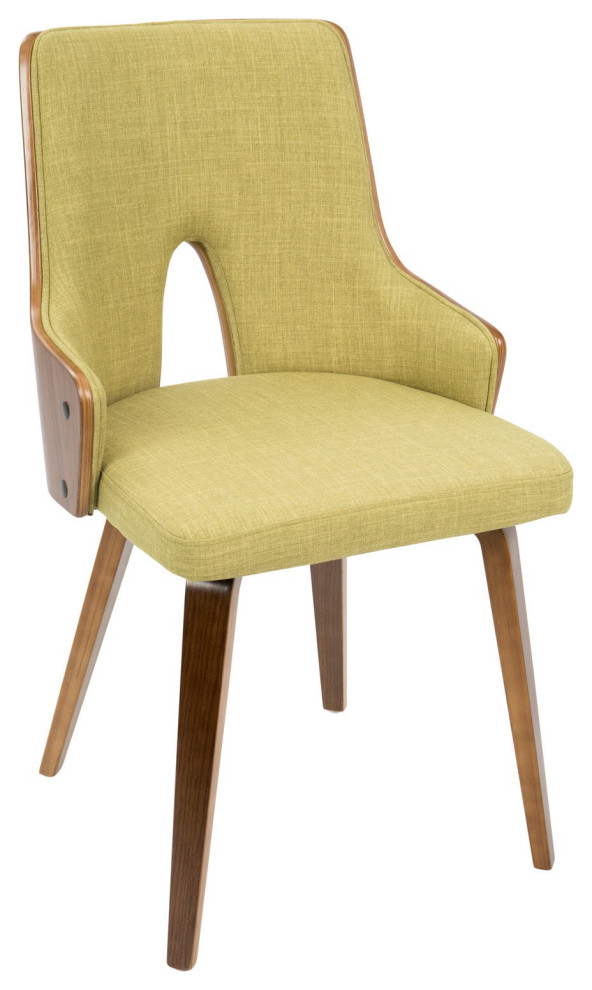 Set of 2 Retro Modern Dining Chair  Bentwood Frame With Cushioned Seat  Green   Midcentury   Dining Chairs   by Decor Love  Houzz