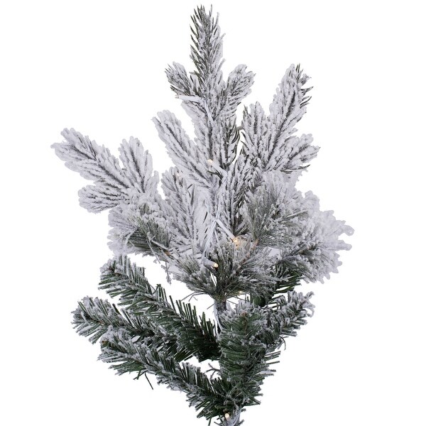 Vickerman 7.5' x 60 Flocked Kiana Christmas Tree，Low Voltage LED Warm White Lights.