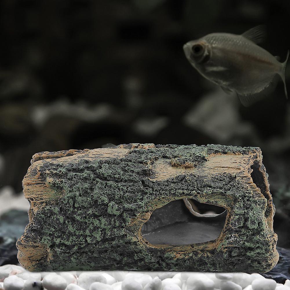 Resin Aquarium Artificial Simulation Tree Trunk Hole Water Plants Reptiles Hide House Fish Tank Landscape Ornament