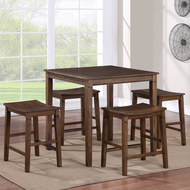 5pc Westlake Brown Counter Height Dining Set Brown Steve Silver Co