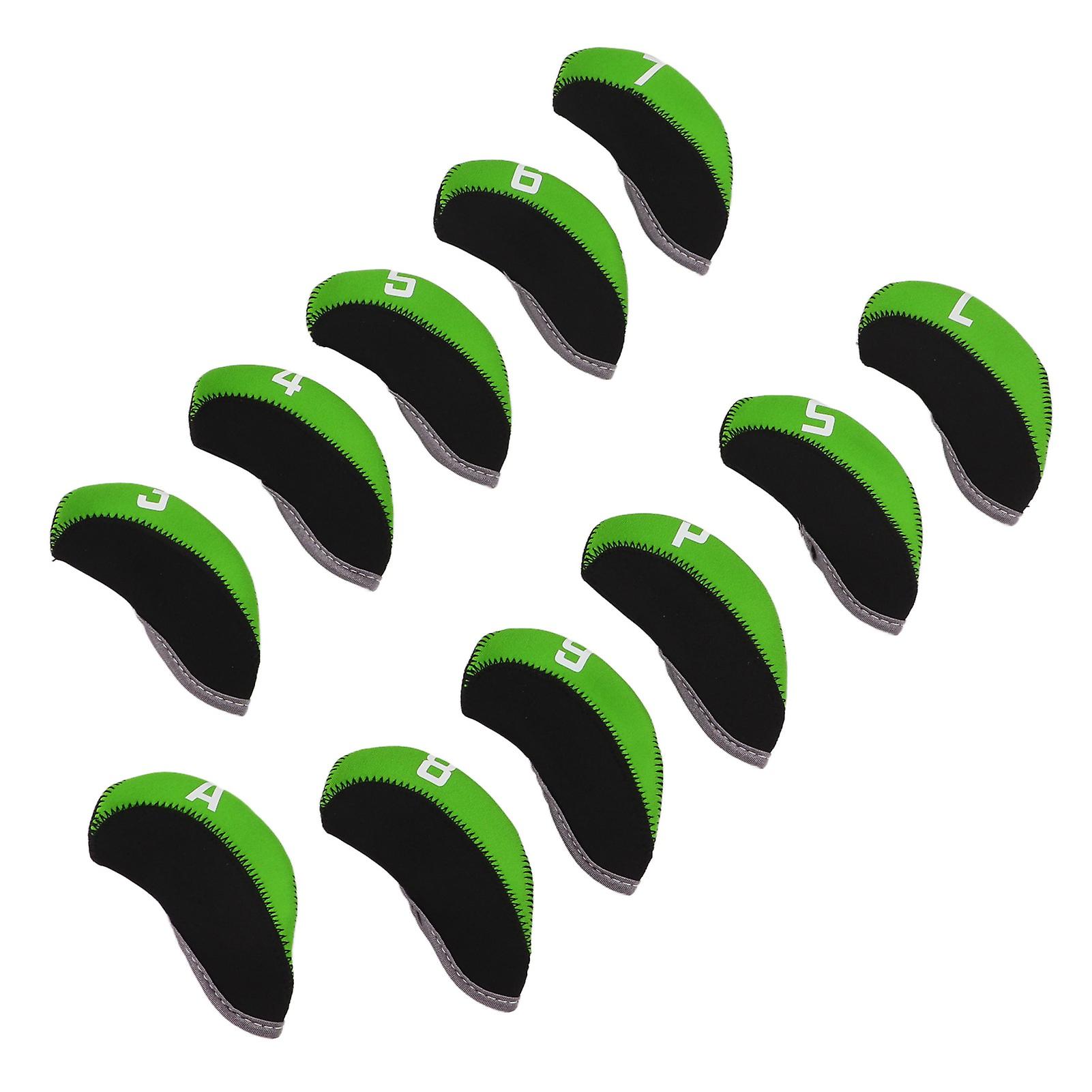 11pcs/set Number Golf Iron Headcover Neoprene Golf Club Iron Head Cover Protective Covergreen