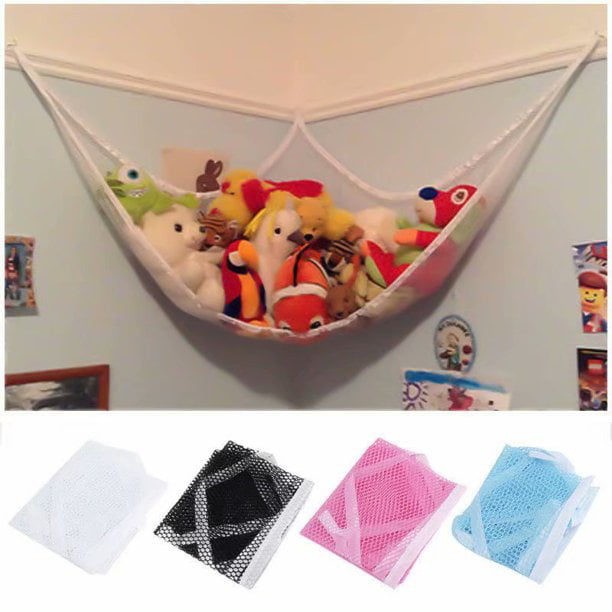 Jumbo Toy Hammock Corner Storage Hammock Toy Organizer Hammock Mesh Net for Stuffed Animals, Nursery Play, Teddies