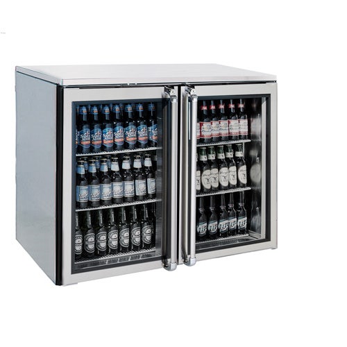 Krowne Metal BR48L-KSS Back Bar Cooler， Glass Doors with S/S Frames， Top and Sides