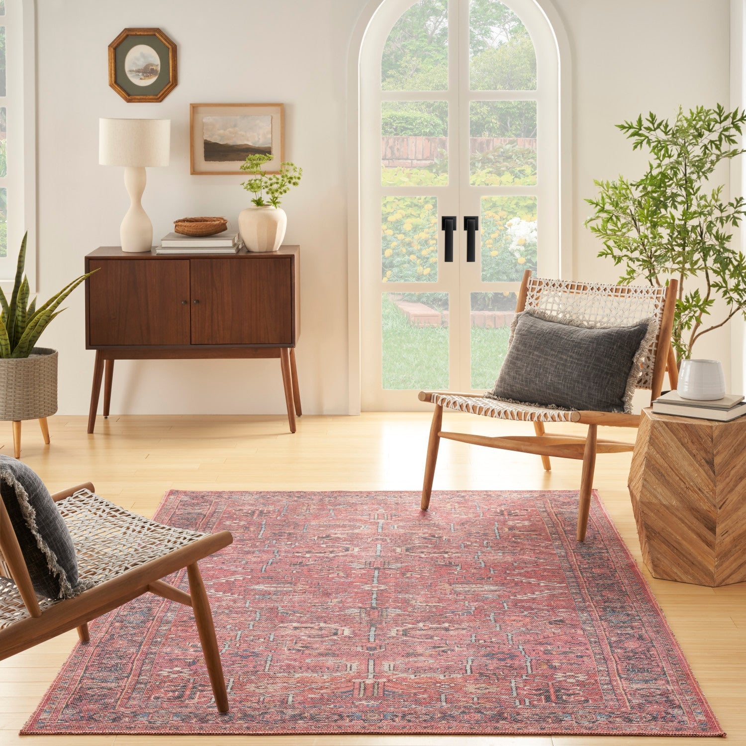 Machine Washable Series Brick Vintage Rug