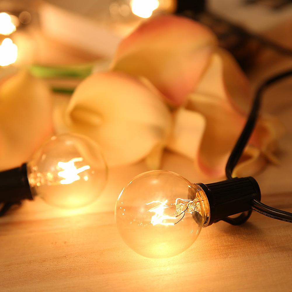 G40 Incandescent String Light 2 Spare Bulbs Total Power 175w 27ft E12 Base For Patio Garden Backyard Party Christmas Holiday Wedding Decorations No.27