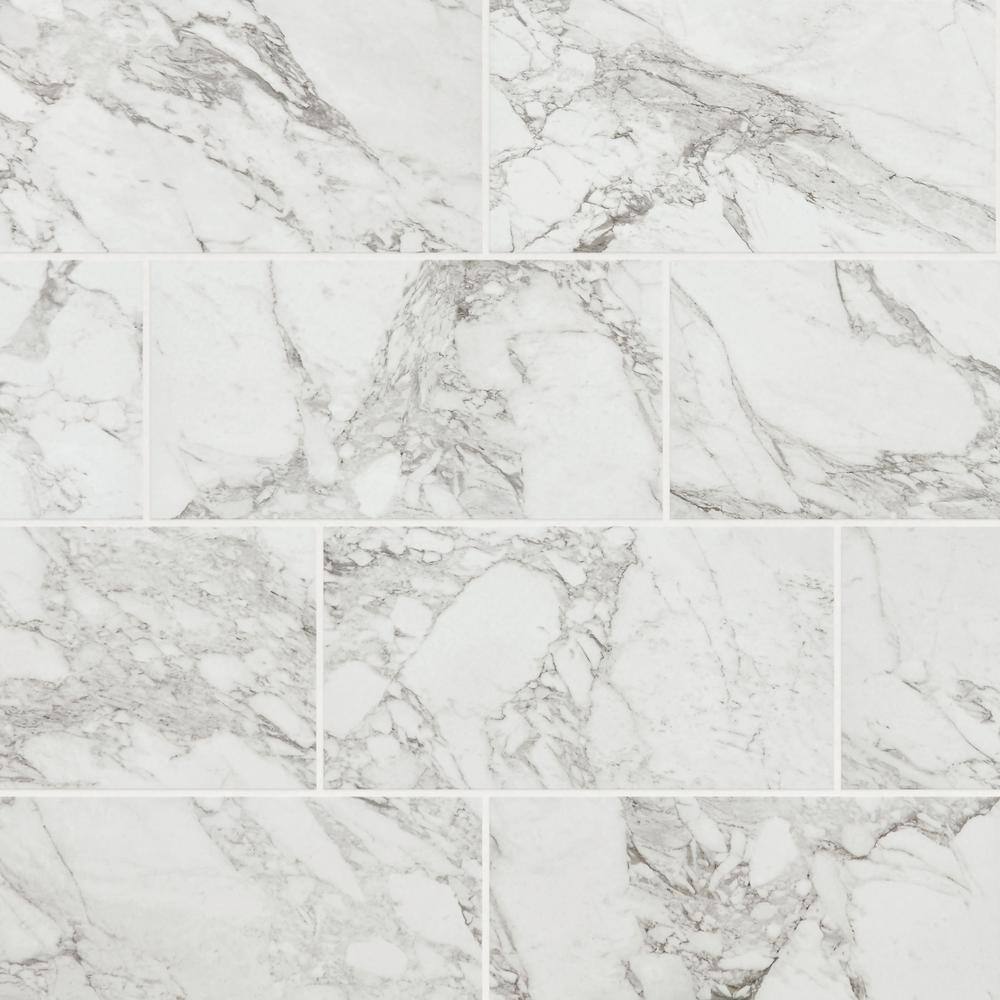 Marazzi EpicClean Milton Arabescato Marble 12 in. x 24 in. Glazed Porcelain Floor and Wall Tile (15.6 sq. ft.Case) ML401224ECHD1P6