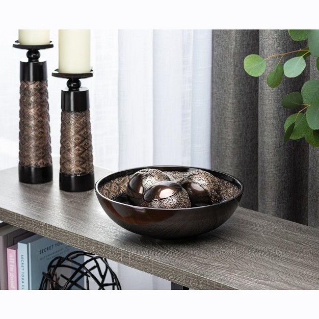 Creative Scents Dublin Dish With 3 Orbs Brown