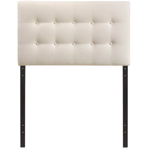 Emily Grey Button-tufted Fabric Twin-size Headboard - - 9278365