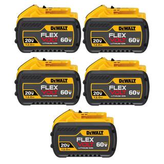 DW FLEXVOLT 20V60V MAX Lithium-Ion 12.0Ah Battery (5-Pack) DCB612-5