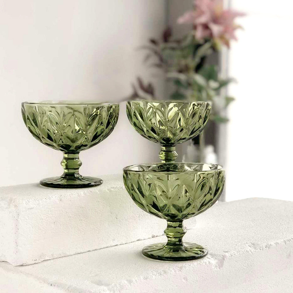 Serving Bowls Green Cruise Dessert Bowl 250 ml Ice Cream bowl Glass Dinnerware