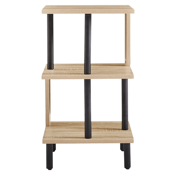 3-Tier Side Table Tall End Table with Storage Rack