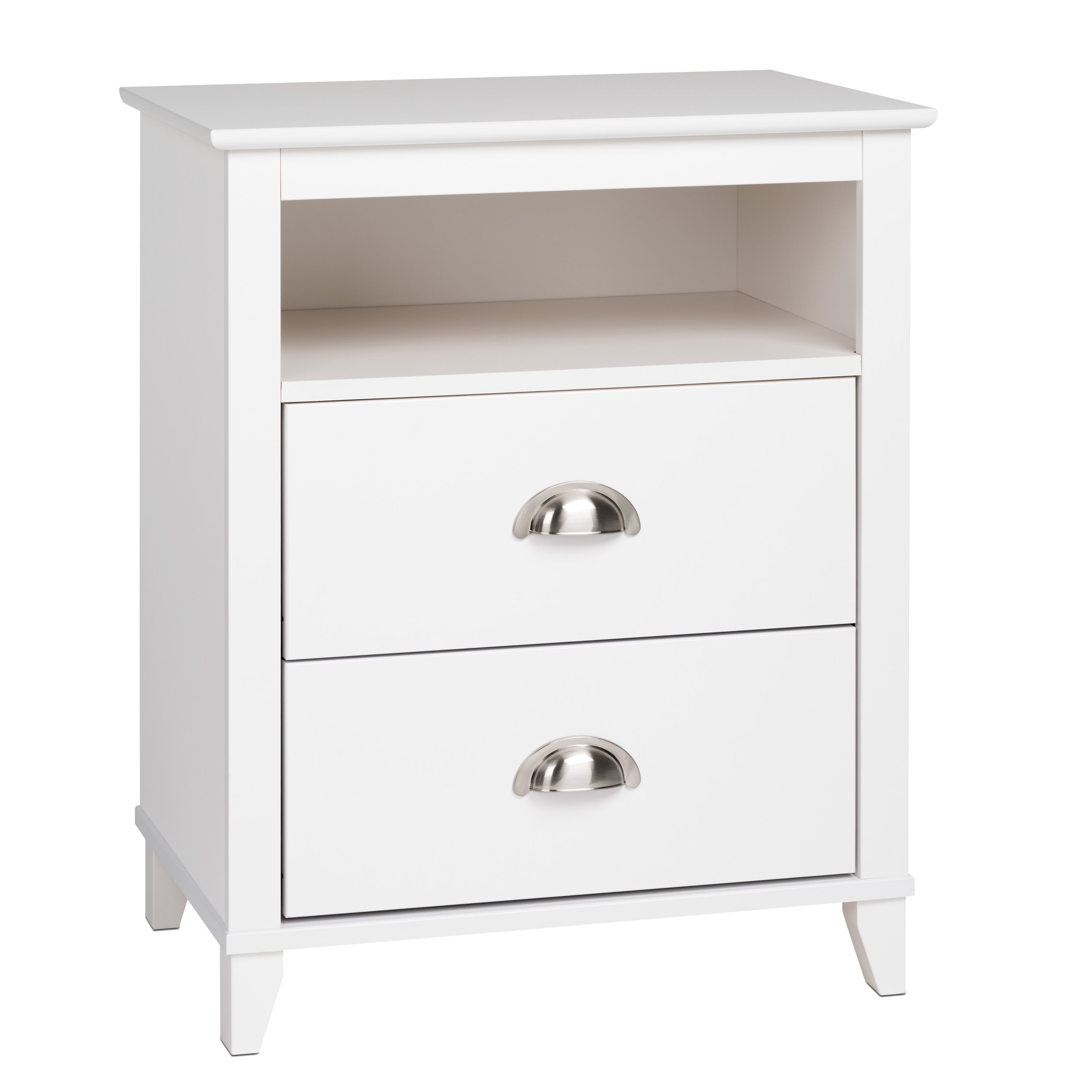 Prepac Yaletown 2-Drawer Tall Nightstand, White