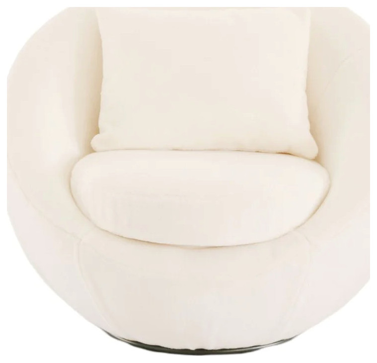 Merris Modern White Swivel Accent Chair   Midcentury   Armchairs And Accent Chairs   by V.S.D Furniture  Houzz