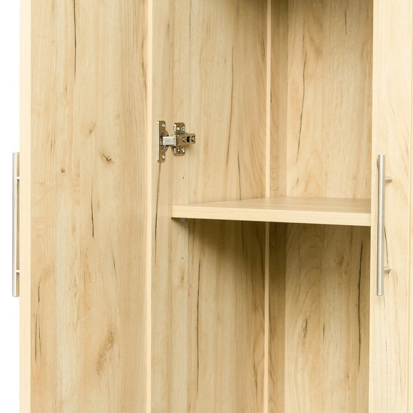 High wardrobe and kitchen cabinet with 2 doors and 3 partitions to separate 4 storage spaces - - 37010634