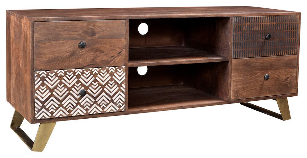 Timbergirl Olga Retro TV Console with Drawers   Midcentury   Entertainment Centers And Tv Stands   by Timbergirl  Houzz