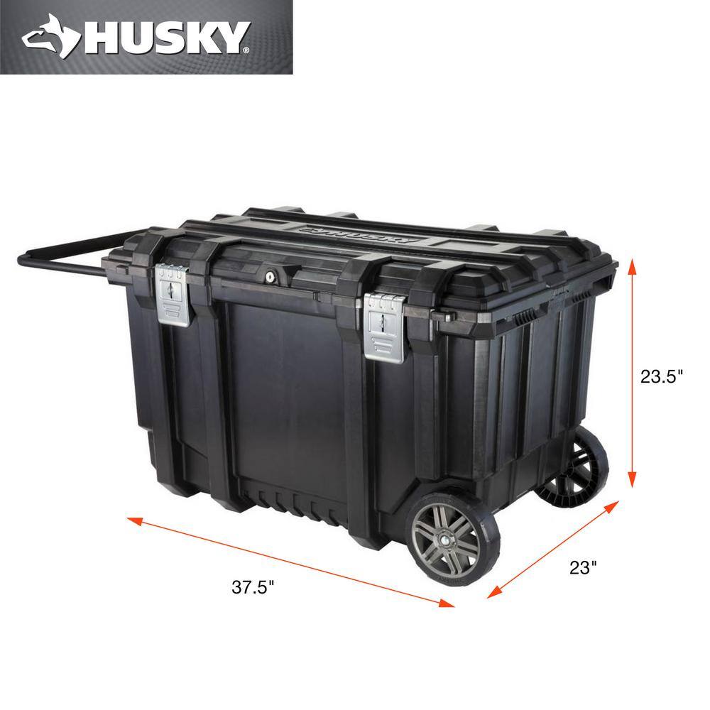 Husky 37 in. Rolling Tool Box Utility Cart Black 209261