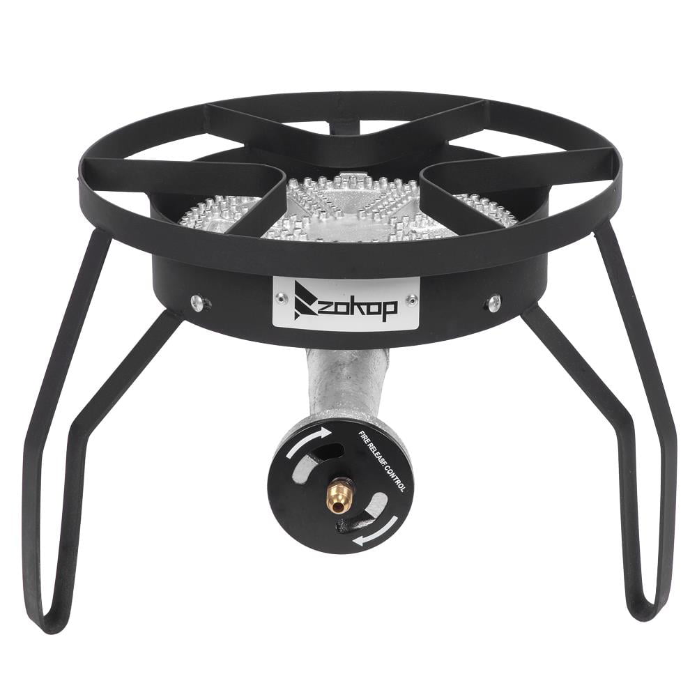 GoDecor 11.22" Portable Outdoor Round 200,000 BTU Single Burner, Black