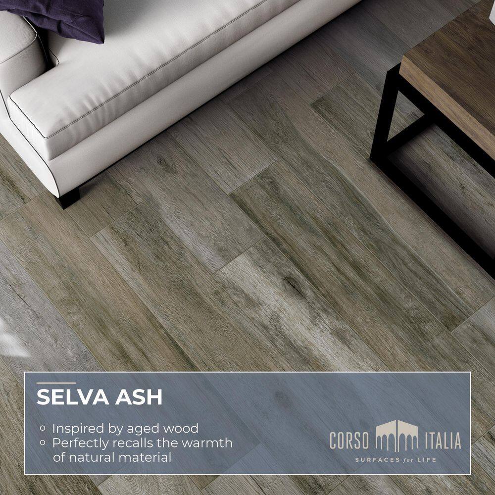 Corso Italia Selva Ash 8 in. x 40 in. Porcelain Floor and Wall Tile (12.92 sq. ft.Case) 610010002200