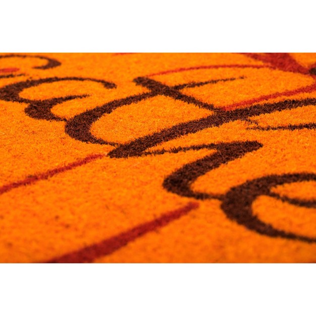 X 2 x27 3 quot Festive Gather Pumpkin Shaped Indoor outdoor Coir Doormat Orange brown Entryways