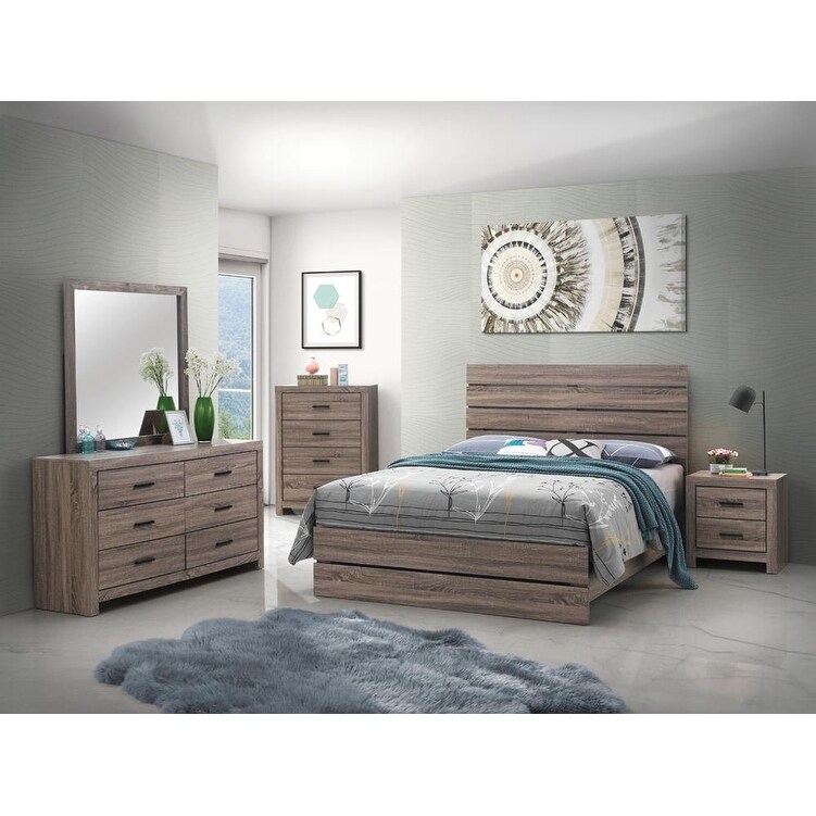 Coaster Furniture Brantford Barrel Oak Panel Bedroom Set - - 37402910