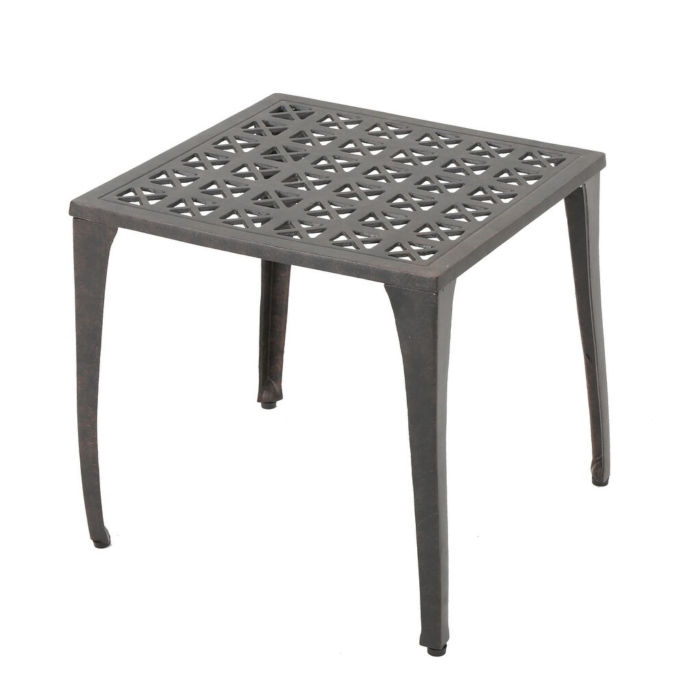 Kai Outdoor 18 inch Square Aluminum Side Table by Christopher Knight Home