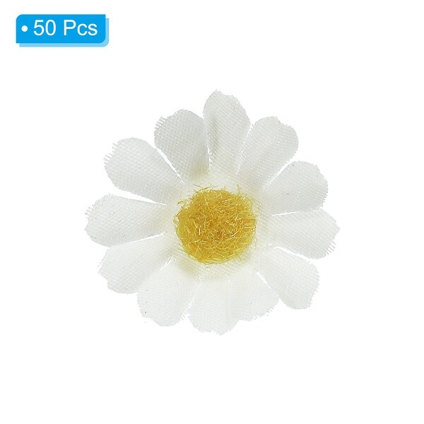 50Pcs 0.98 Artificial Silk Sunflower Flower Heads Fake Flowers DIY